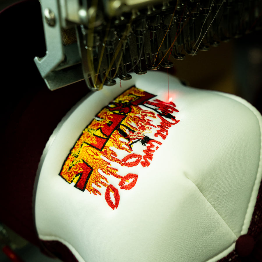 Trucker hat embroidery